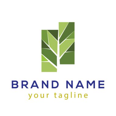 dallar yaprak logo vektör öğesi soyut. dalları logo şablonu