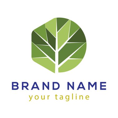 dallar yaprak logo vektör öğesi soyut. dalları logo şablonu