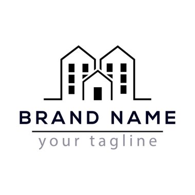 Daire line soyut Logo vektör öğesi ile inşa. Logo şablonu oluşturmak