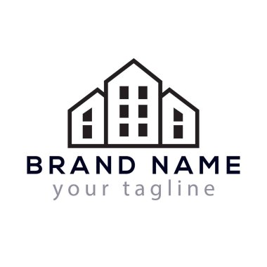 Daire line soyut Logo vektör öğesi ile inşa. Logo şablonu oluşturmak