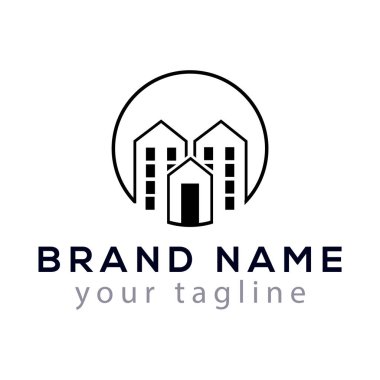 Daire line soyut Logo vektör öğesi ile inşa. Logo şablonu oluşturmak