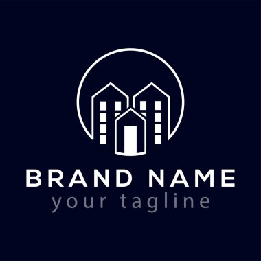 Daire line soyut Logo vektör öğesi ile inşa. Logo şablonu oluşturmak