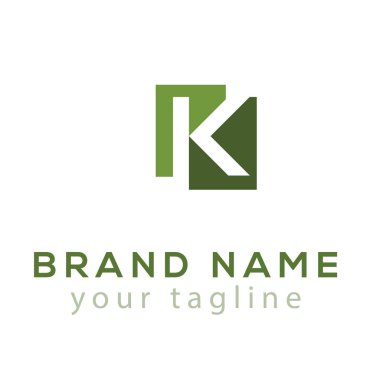 K harfi ile soyut kare logo vektör öğesi