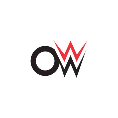 Ow mektup Logo vektör öğesini ilk. Ow şablon ilk