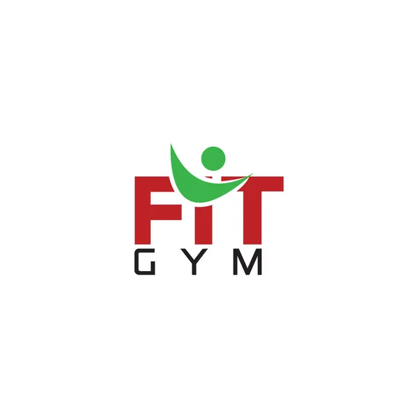 Fit Gym Logo Element People Gym Logo Template — Stock Vector