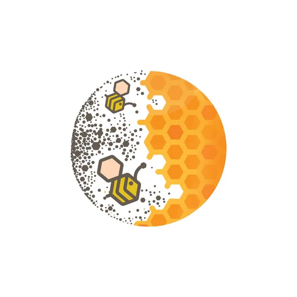 Colmena Bola Logo Vector Elemento Abeja Colmena Vector Plantilla — Archivo Imágenes Vectoriales