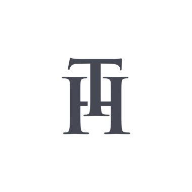 TH ilk harf Logo tasarım öğesi. Logo vektör şablonu