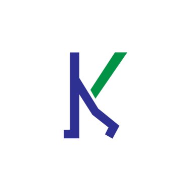 K harfi ile yürüyüş logo öğesi. Logo vektör şablonu