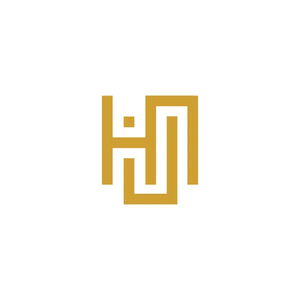 Hun Carta Inicial Logo Design Element Logo Vector Template — Vector de stock