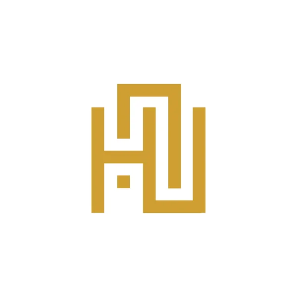 Hnu Ilk Harf Logo Tasarım Öğesi Logo Vektör Şablonu — Stok Vektör