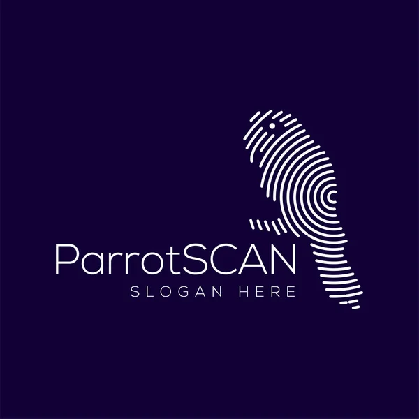 Parrot Scan Technology Logo Vector Element Animal Technology Logo Template — Stock Vector