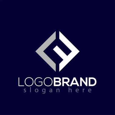 L F ilk harf kare Logo vektör öğe şablonu