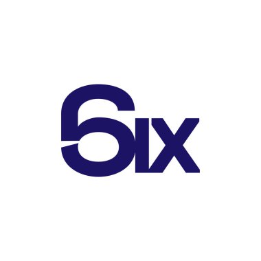 Altı metin logo vektör şablonu. Sayı logo metin öğesi