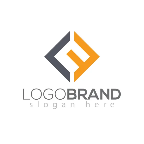 Inicial Letra Quadrada Logotipo Vetor Elemento Modelo — Vetor de Stock