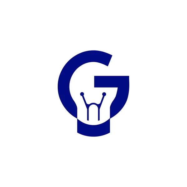 Literę Elementem Wektora Logo Smart Żarówki List Żarówką Negatywnej Przestrzeni — Wektor stockowy