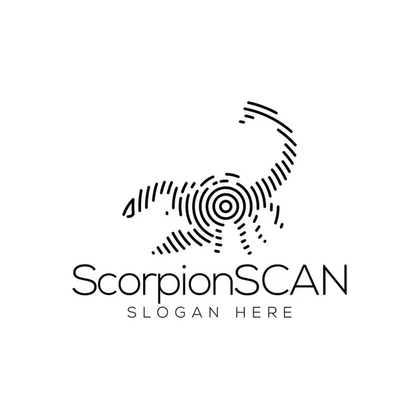Scorpion Scan Technology Logo Vector Element Animal Technology Logo Template — Stock Vector