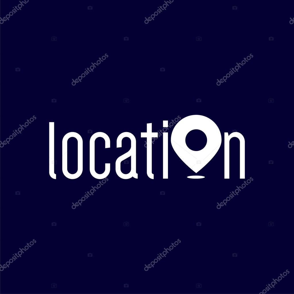 Location text logo vector template. logo text element