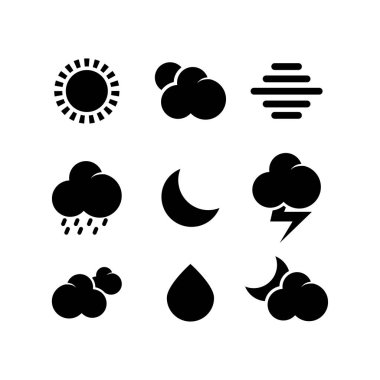 Weather simge vektör şablonu ayarlayın. simgesini işaret öğesi