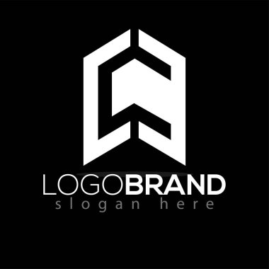 C harfi ev logo vektör öğesi. Ev logo şablonu