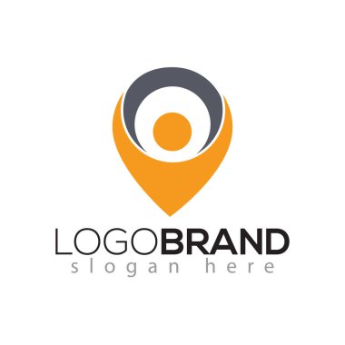 PIN insanlar logo vektör öğesi. PIN konumu logo şablonu