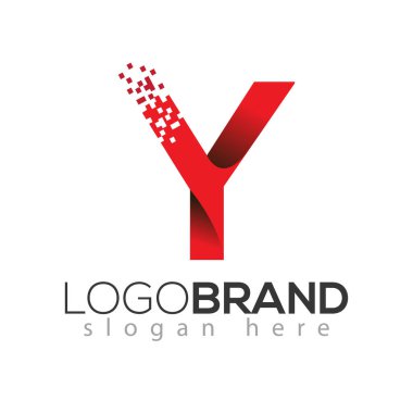 Y harfi veri teknik logo kavramı. mektup veri vektör şablonu ile