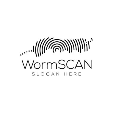 Solucan tarama teknolojisi Logo vektör öğesi. Hayvan teknoloji Logo şablonu