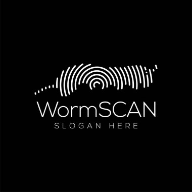 Solucan tarama teknolojisi Logo vektör öğesi. Hayvan teknoloji Logo şablonu