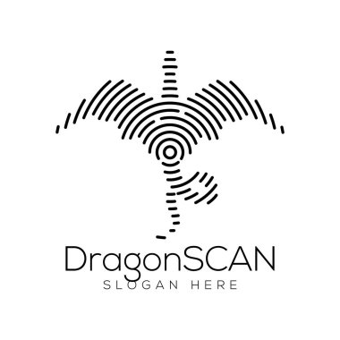 Ejderha tarama teknolojisi Logo vektör öğesi. Hayvan teknoloji Logo şablonu