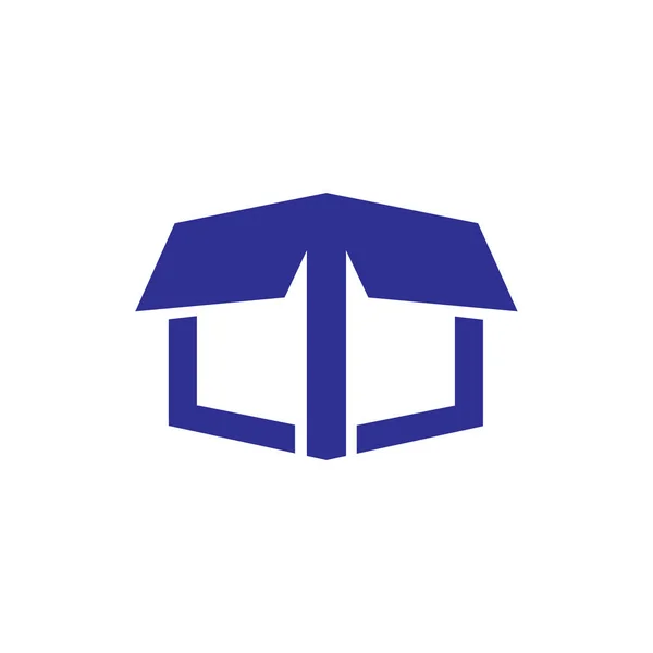 Prvek Vektoru Lepenkové Logo Square Box Písmeno — Stockový vektor