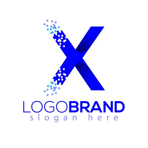 X harfi veri teknik logo kavramı. mektup veri vektör şablonu ile