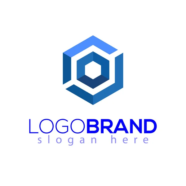 ボックス六角ロゴのベクトルの要素 六角形の抽象的なロゴのテンプレート — ストックベクタ