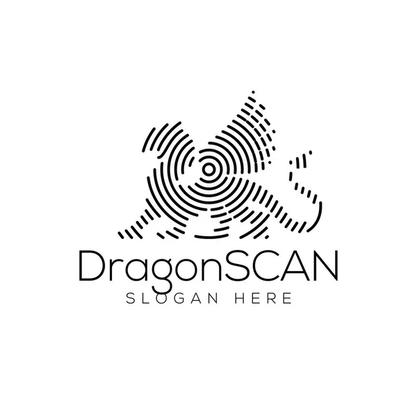 Dragon Scan Technology Logo Vector Element Plantilla Logotipo Tecnología Animal — Vector de stock