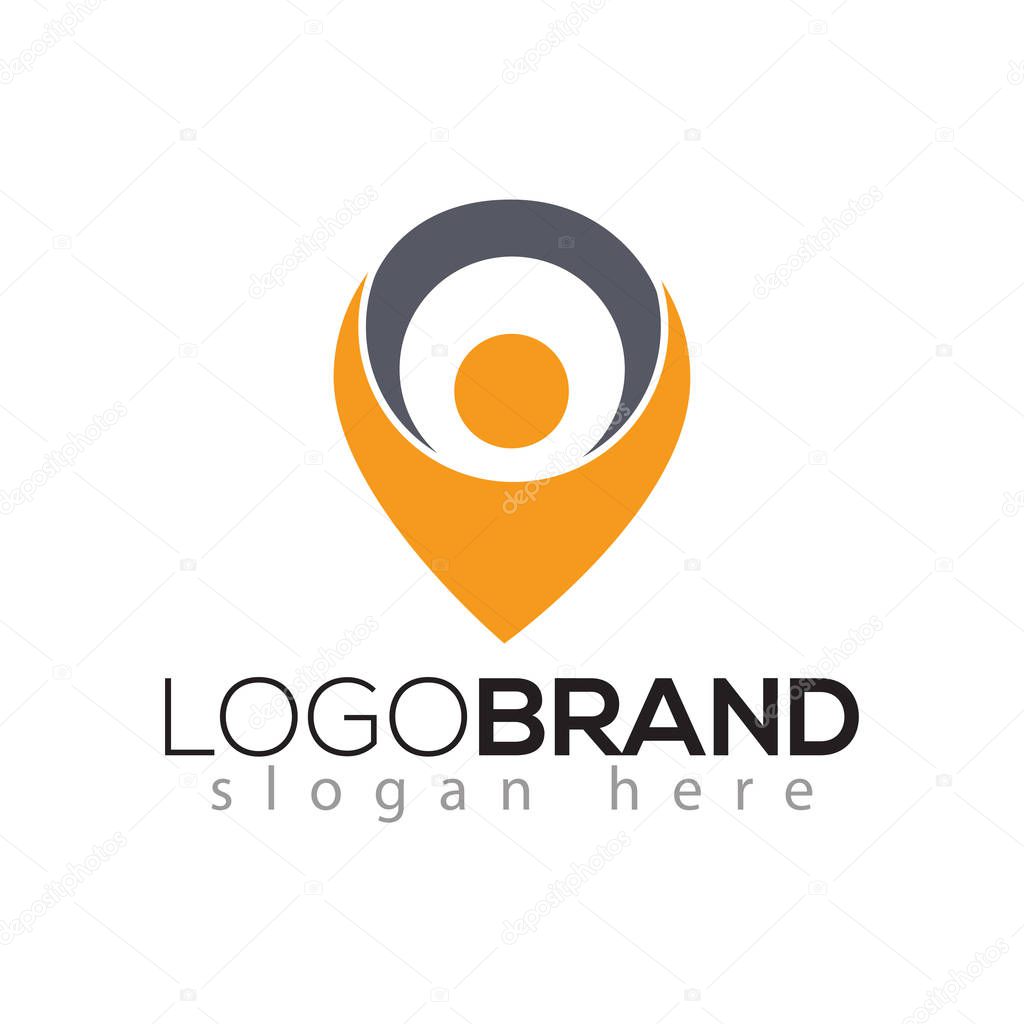 Pin People logo vector element. Pin location logo template