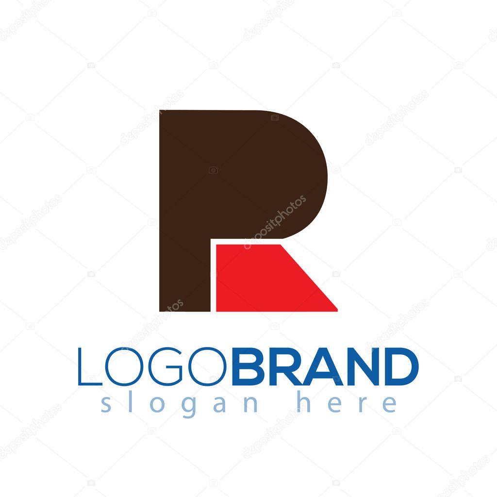 PR initial letter logo vector element. PR Logo template