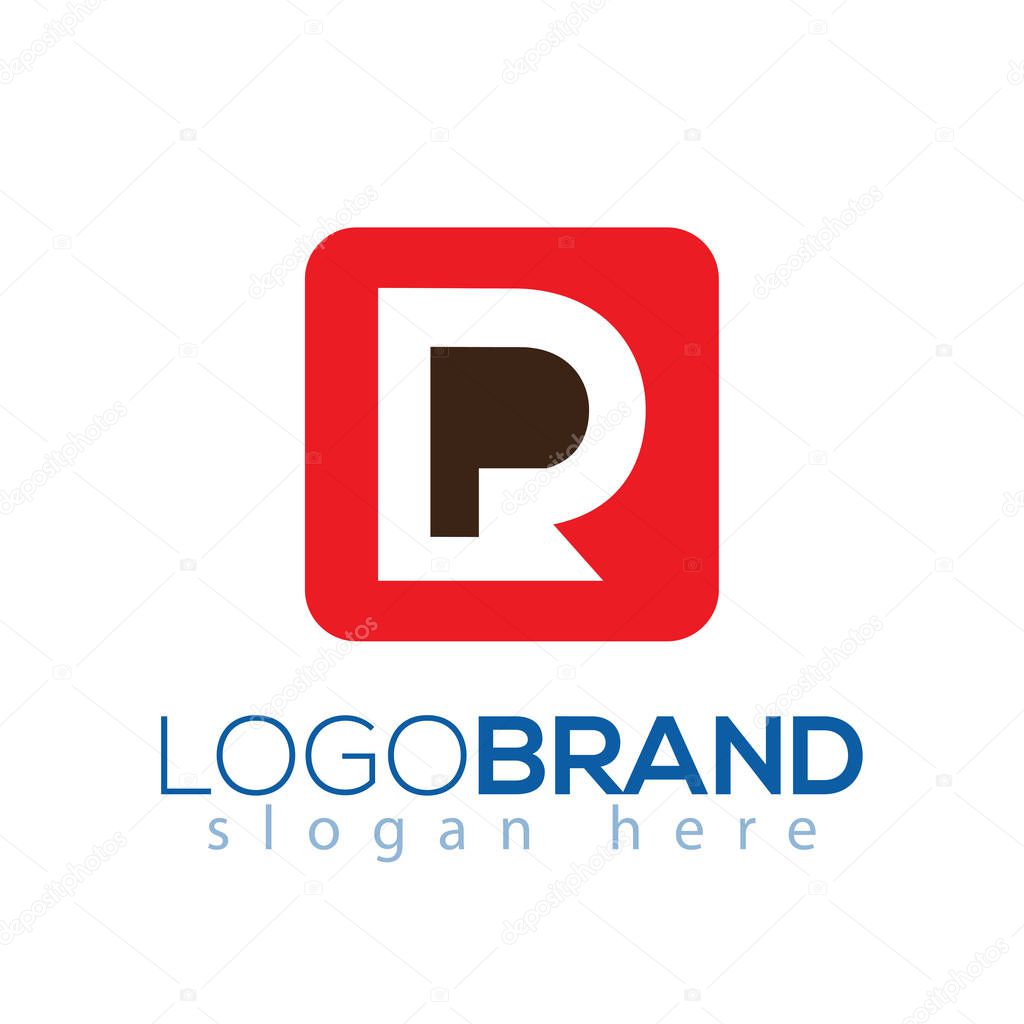 PR initial letter logo vector element. PR Logo template