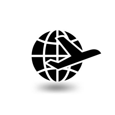 Uçak simge vektör şablonu ile teslim. simgesini işaret öğesi