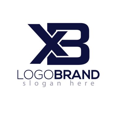 B ilk harf Logo vektör öğesi x. İlk Logo şablonu