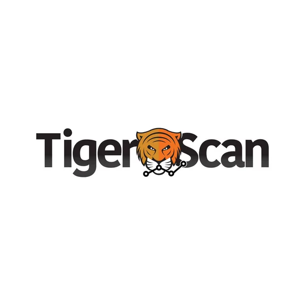 Tiger Scan Stats Business Elemento Vectorial Logotipo Plantilla Logotipo Animal — Vector de stock
