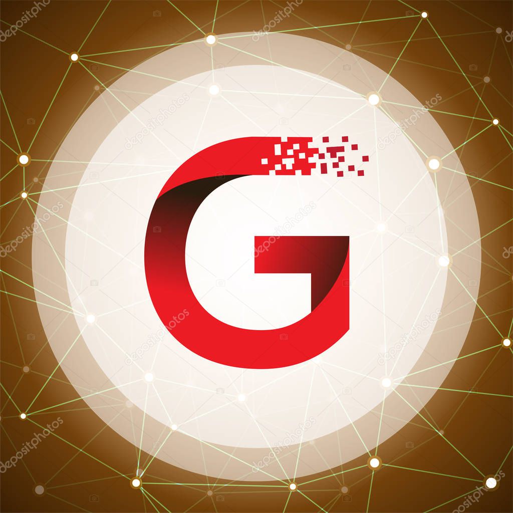G Letter data tech logo concept with tech Background. letter with data vector template