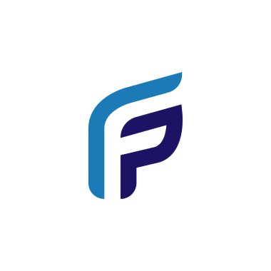 F p ilk harf Logo vektör öğesi. İlk logo şablonu