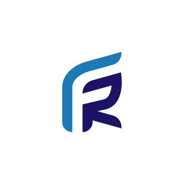 Fr ilk harf Logo vektör öğesi. İlk logo şablonu