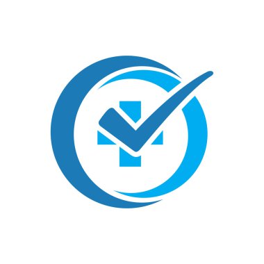 Sağlık kontrolünden logo öğesi. Tıbbi logo şablonu