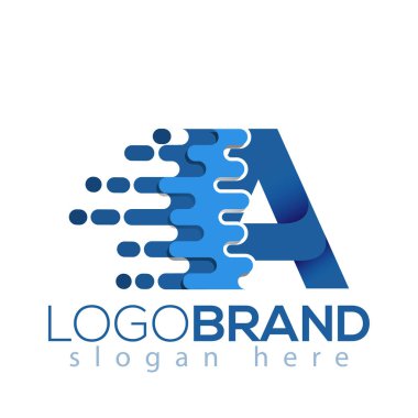 Bir mektup piksel simge vektör Logo öğesi. Mektup hız logo şablonu