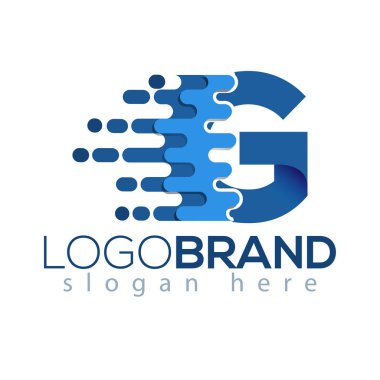 G harfi piksel simge vektör Logo öğesi. Mektup hız logo şablonu