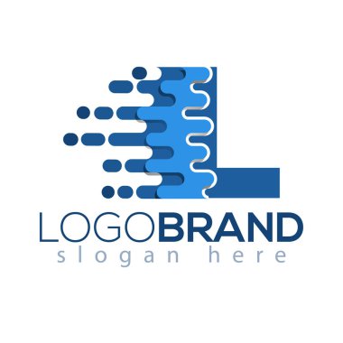 L harfi piksel simge vektör Logo öğesi. Mektup hız logo şablonu