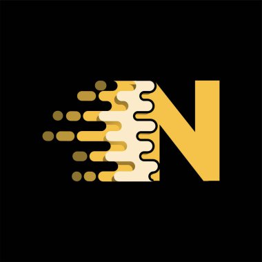 N harfi piksel simge vektör Logo öğesi. Mektup hız logo şablonu