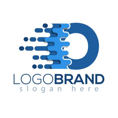 o mektup piksel simge vektör Logo öğesi. Mektup hız logo şablonu
