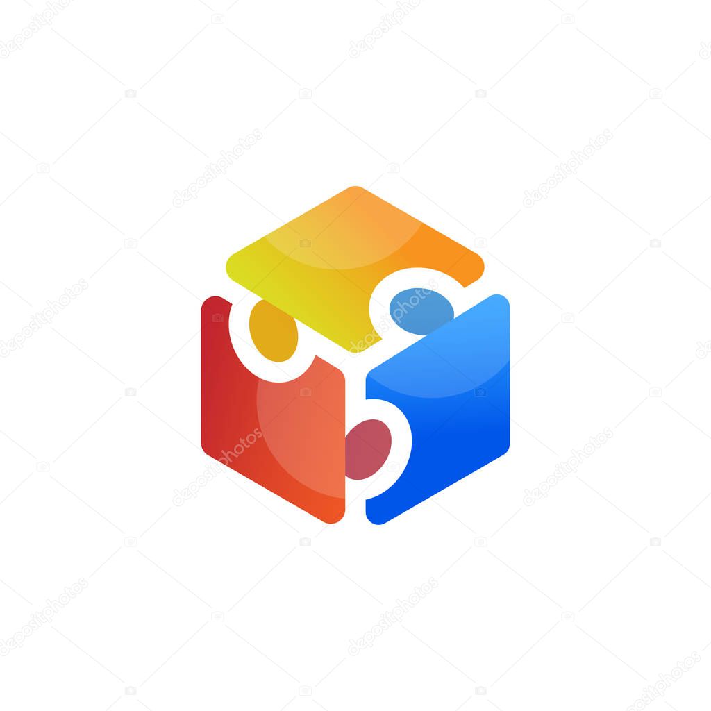 People box logo element. people logo template