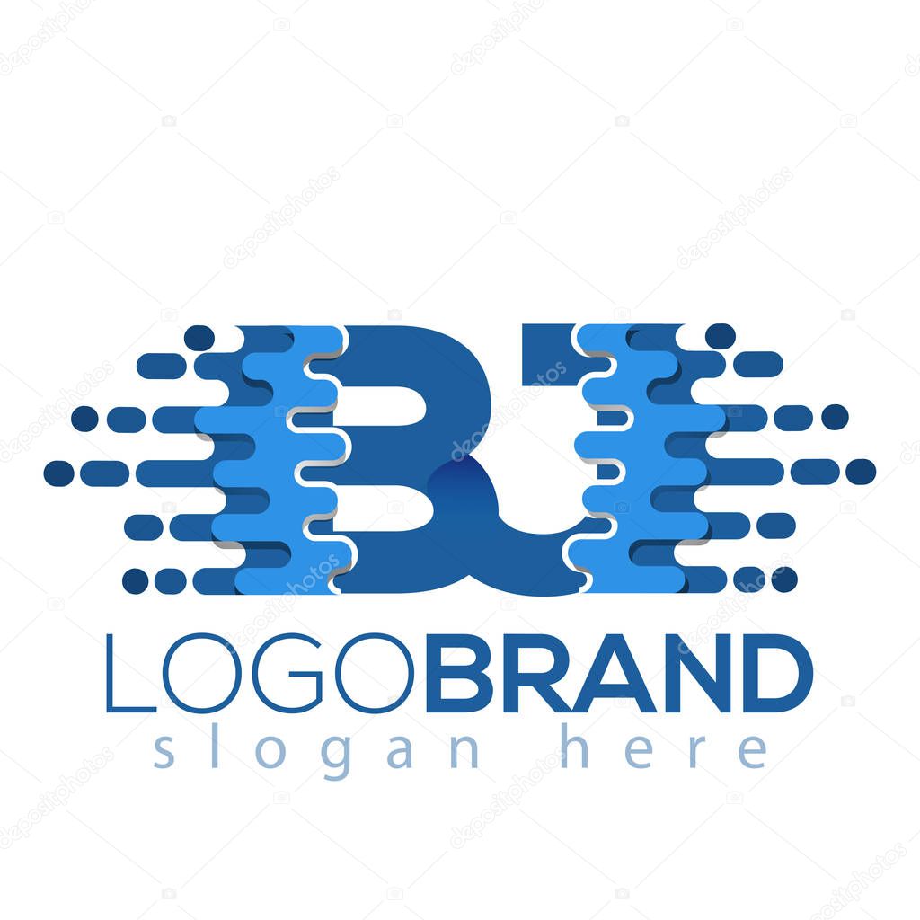 B J Letter Pixel Icon Vector Logo element. Initial Letter speed logo template