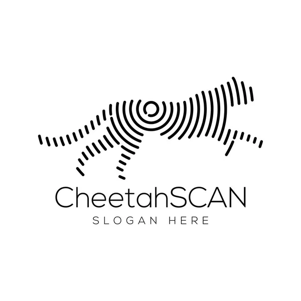 Cheetah Scan Technology Logo Vector Element Animal Technology Logo Template — Stock Vector